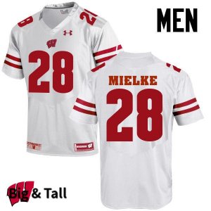Men's Wisconsin Badgers NCAA #28 Blake Mielke White Authentic Under Armour Big & Tall Stitched College Football Jersey PY31Z17EC